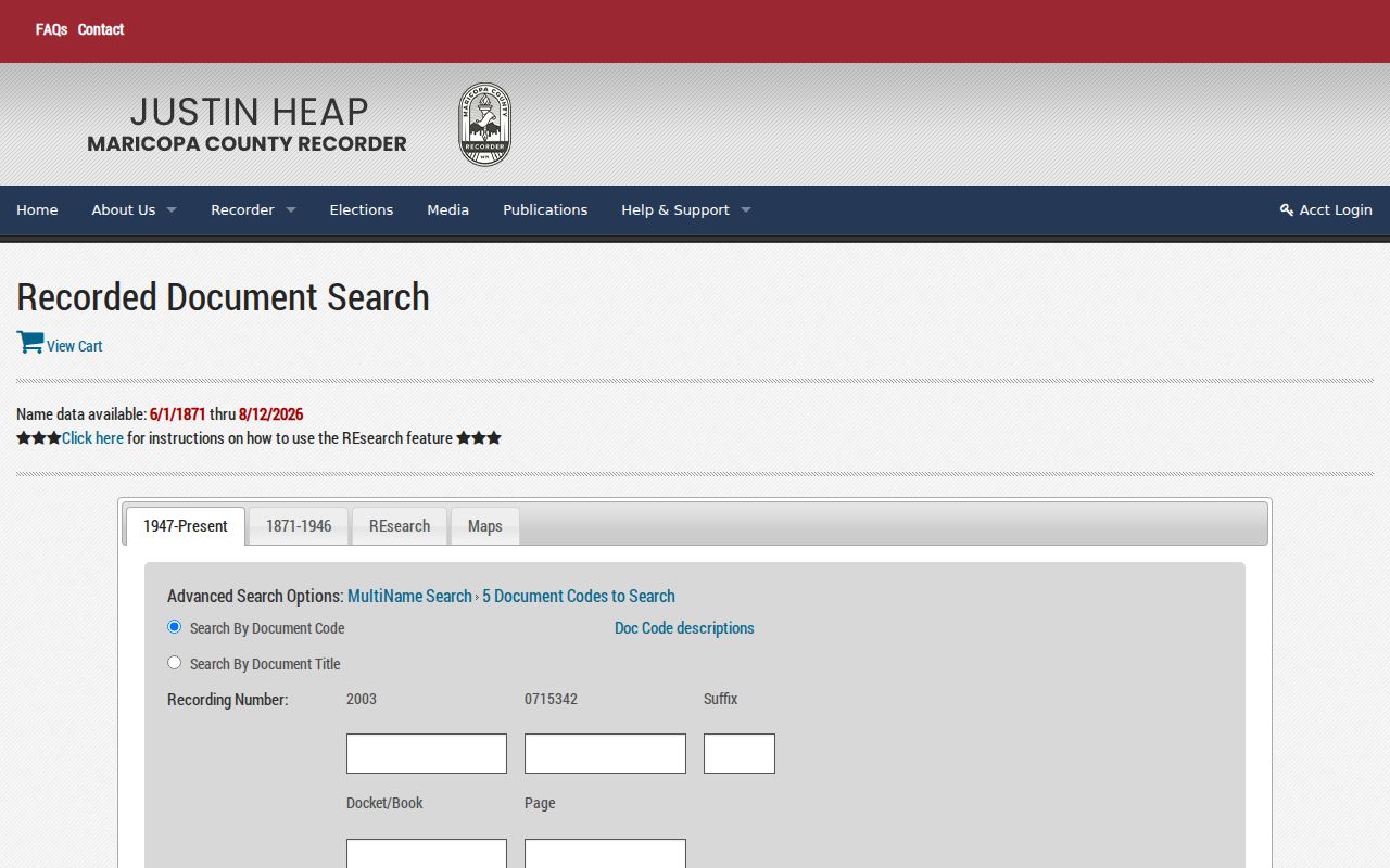 Buckeye street directory Maricopa recorded document deed search